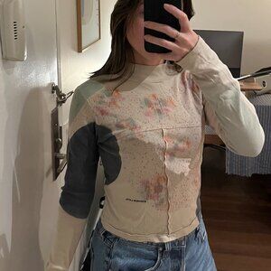 Eckhaus Latta Painted Mock Neck Long Sleeve Shirt
